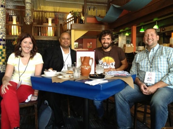 Rich Avery, Kimanzi Constable, Alana Mokma, and I at San Chez during WordCamp Grand Rapids