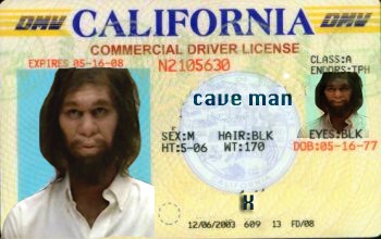 Caveman Drivers License