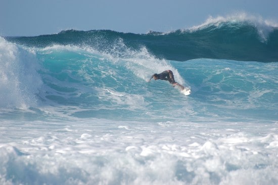 North Shore Surfer Catching A Big Wave