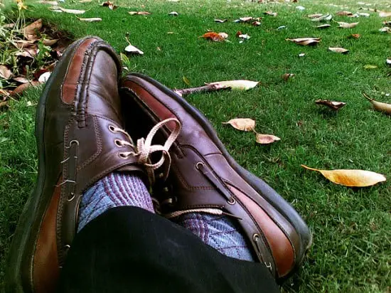 Great shoes on the grass
