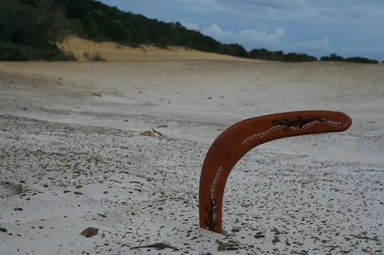 Boomerang Stuck In Beach Sand