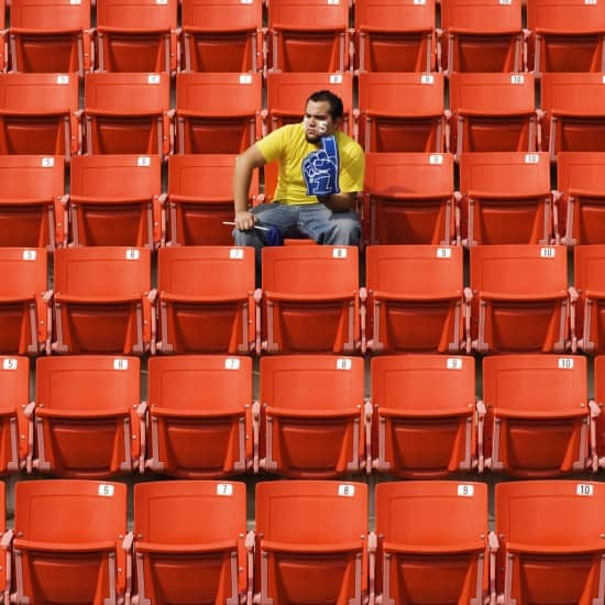 Lonely Sports Fan In Stadium