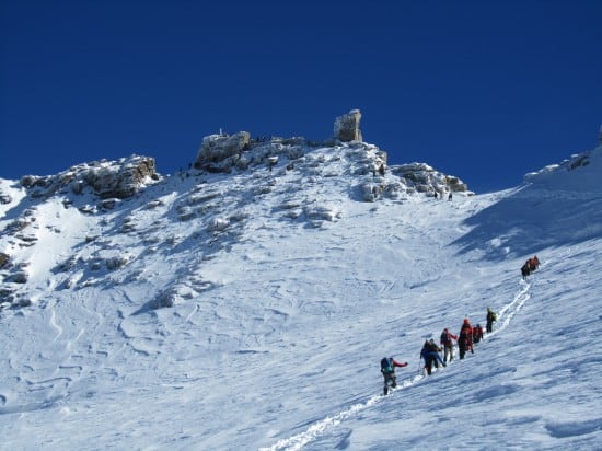 Team Being Led Up Gran Pardiso Mountain Team Being Led Up Gran Pardiso Mountain
