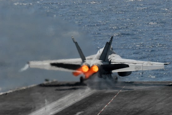 USS Ronald Reagan Taking Off