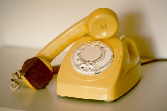 yellow rotary phone