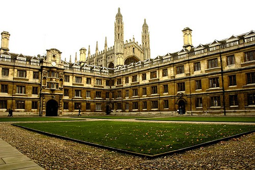 Clare College quad & King's College Chapel, University of Cambridge