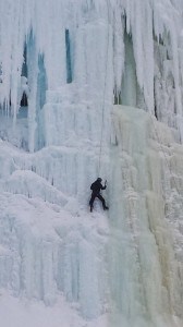 Ice climbing in Michigan