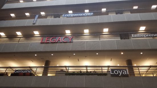 Signs displaying Chick-Fil-A headquarters values