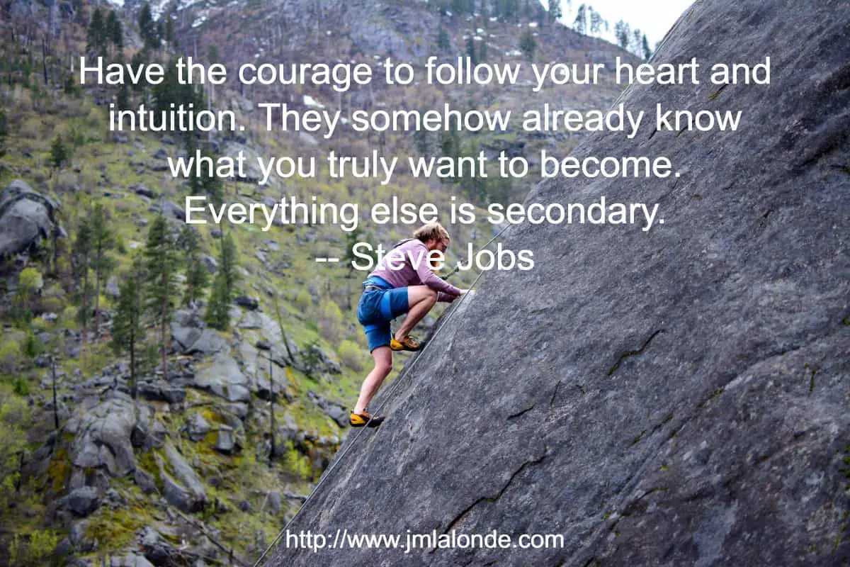 Have the courage to follow your heart and intuition. They somehow already know what you truly want to become. Everything else is secondary.