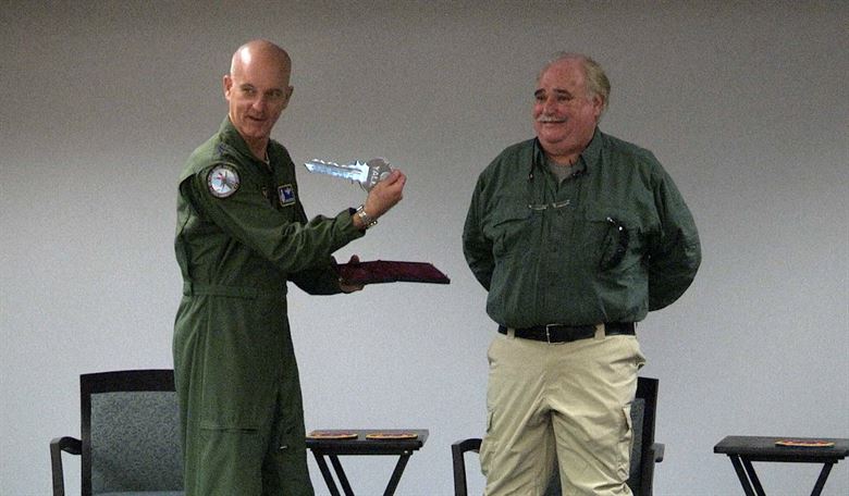 An Air Forceman holding a key