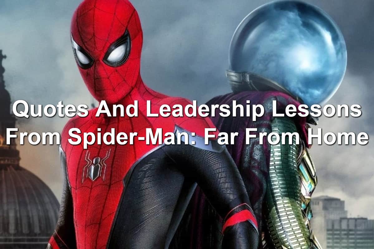 Tom Holland as Spider-Man and Jake Gyllenhall as Mysterio in Spider-Man: Far From Home