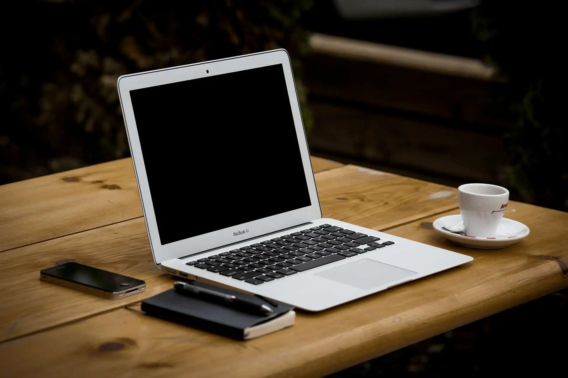 Macbook Pro on a wood desk