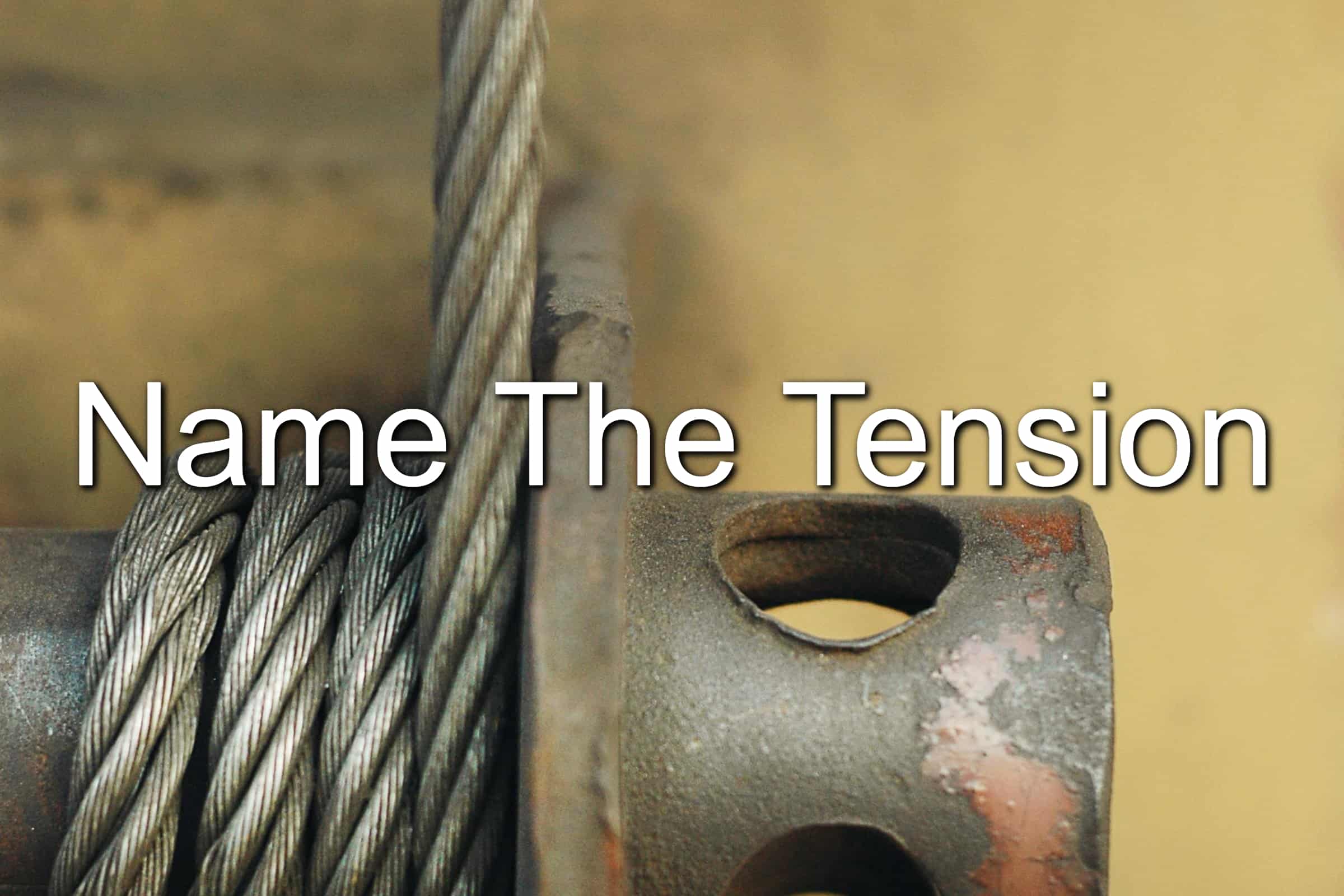 Metal wire that has been tightened to give it tension