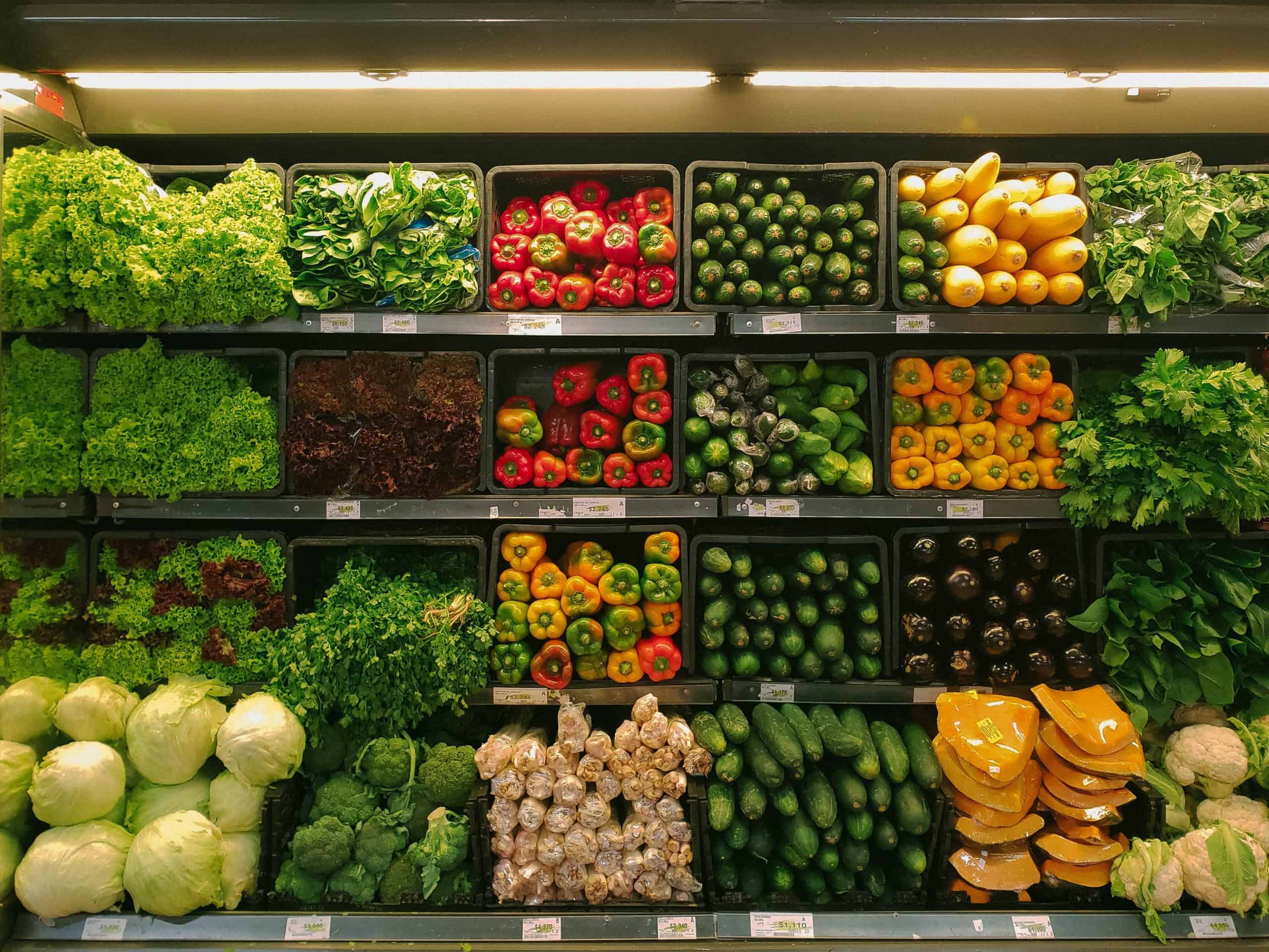 Full grocery store shelves