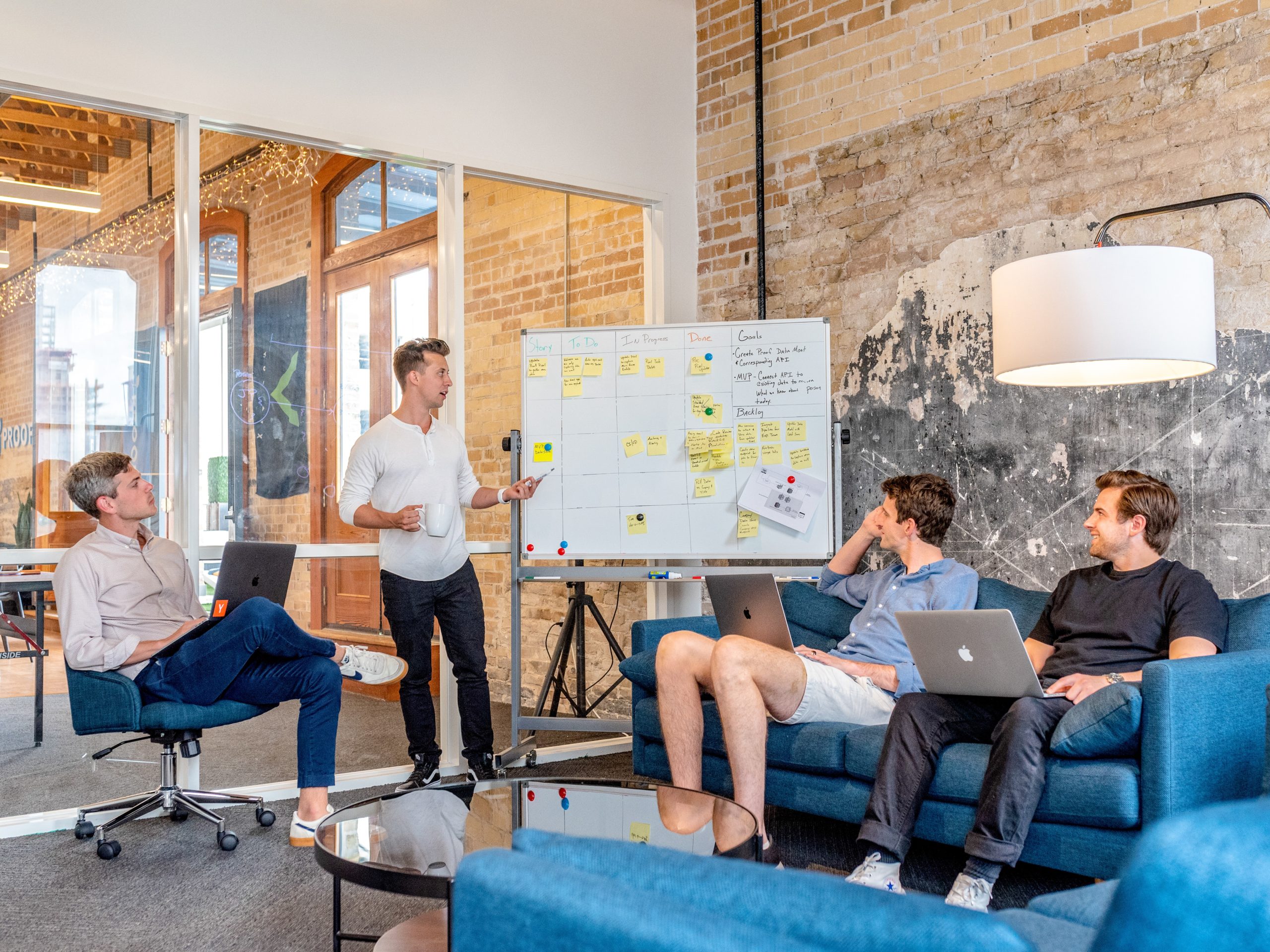 People in front of a whiteboard