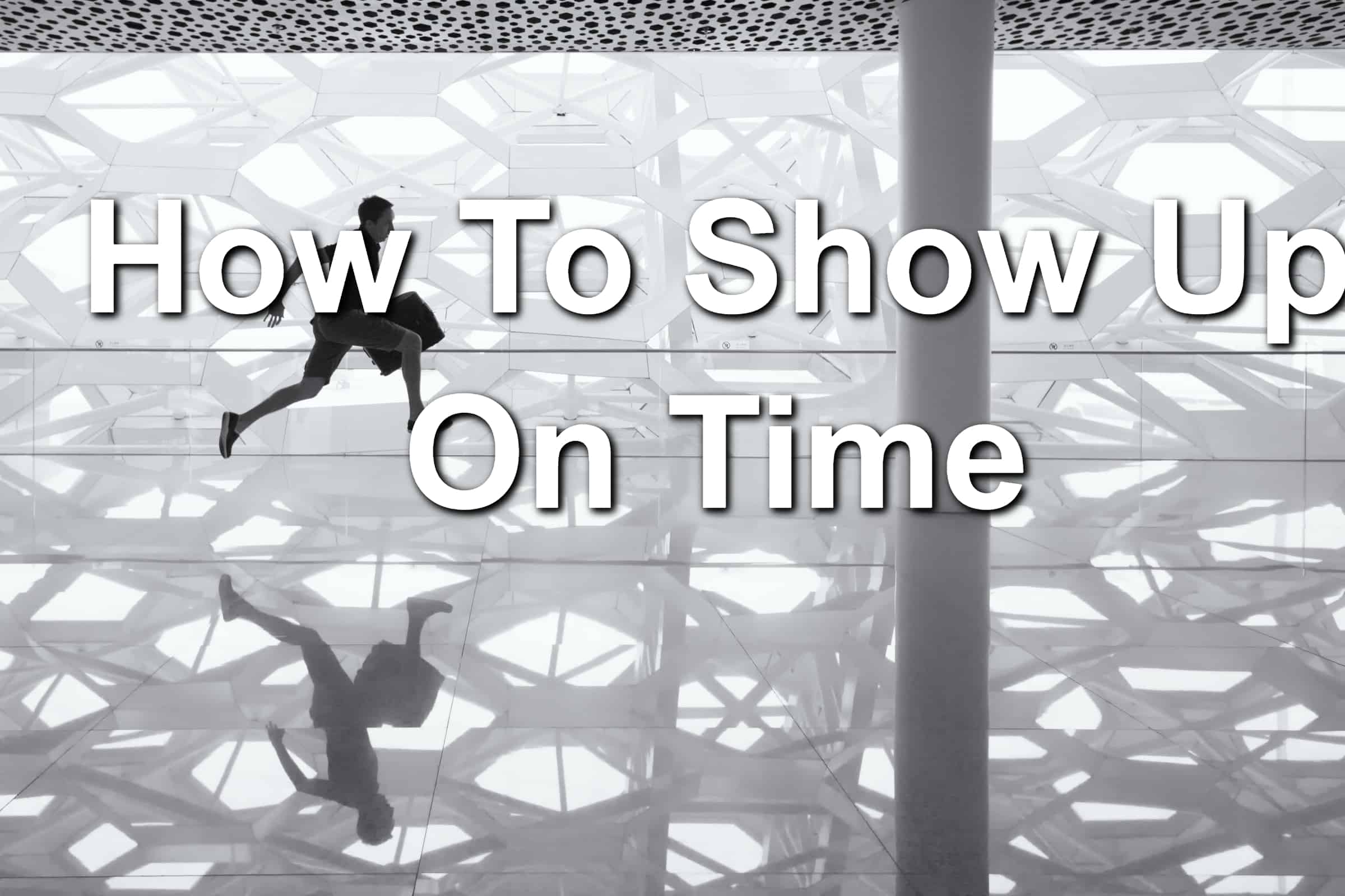 Man running late to a meeting