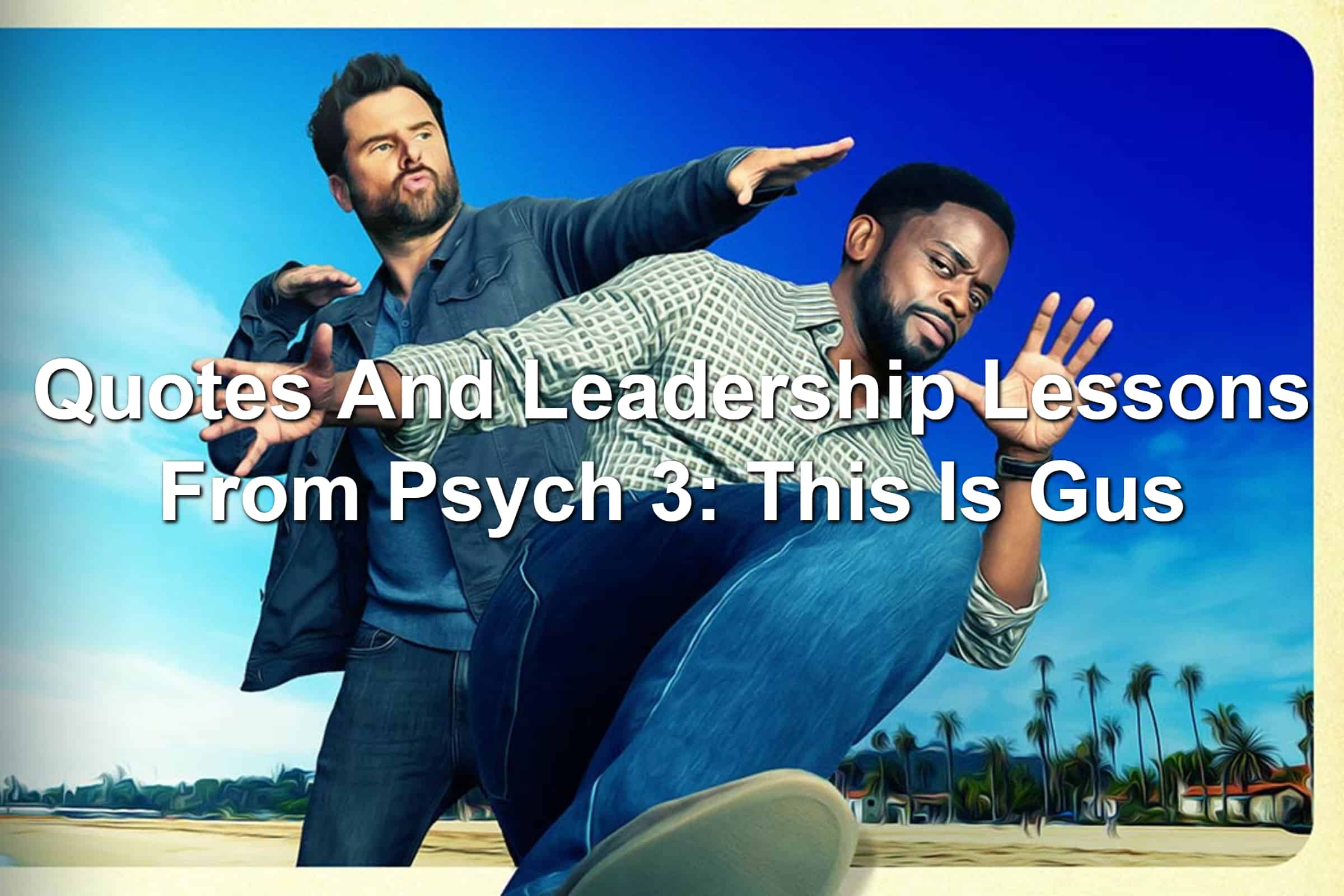 Shawn and Gus in a funny pose from Psych 3: This Is Gus