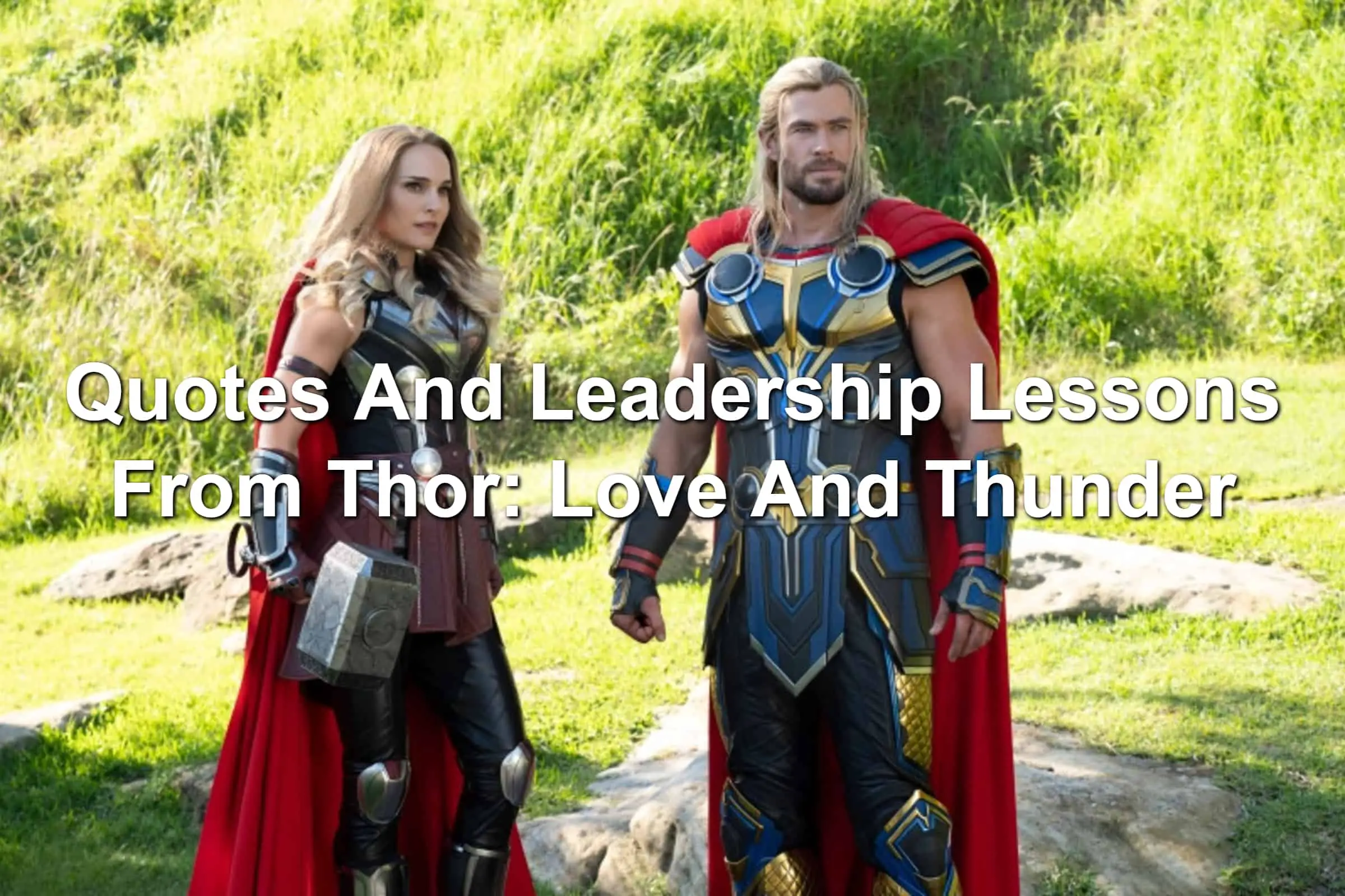 Natalie Portman as Mighty Thor, Chris Hemsworth as Thor